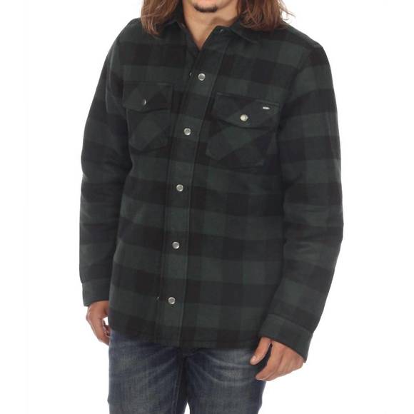 NEW VANS reversible flannel chore coat jacket in green/black plaid - Picture 1 of 9
